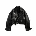 Rebel – schwarze Bikerjacke mit Gürtel