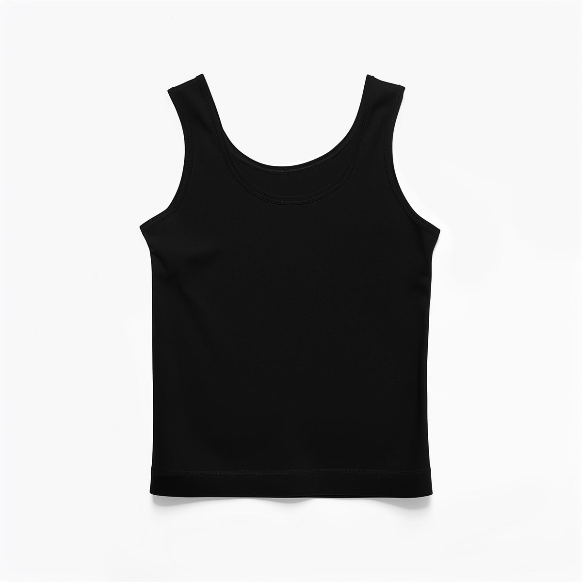 Essential – schwarzes Tanktop mit Rundhalsausschnitt